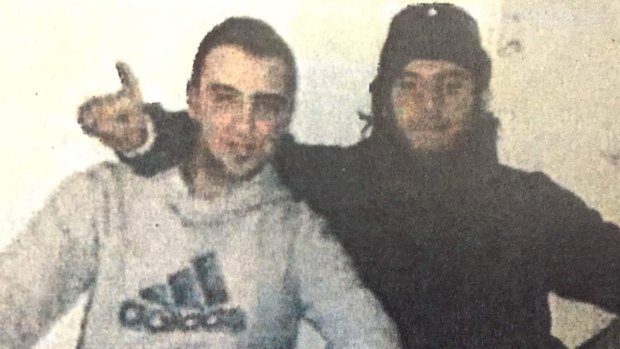 Mehmet Biber (right) and Nassim Elbahsa in a picture taken in Syria and tendered during the trial of Hamdi Alqudsi.