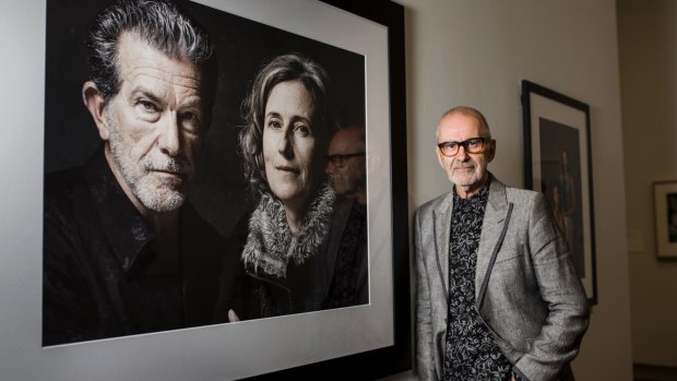 Gary Grealy with his photograph Richard Morecroft and Alison Mackay, 2016. 