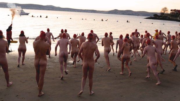 The Dark Mofo 2015 Nude Solstice Swim.