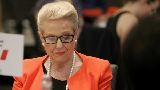 Former speaker Bronwyn Bishop attends a Press Club event following her retirement last year.