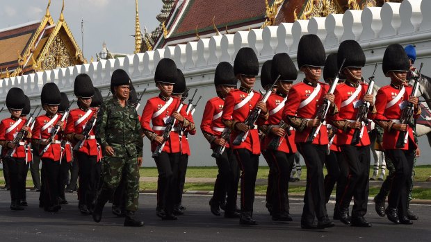 Guards outside the Grand Palace.