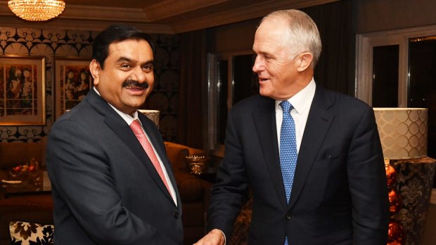Prime Minister Malcolm Turnbull met India's Adani Group founder and chairman Gautam Adani during a visit to India this month.