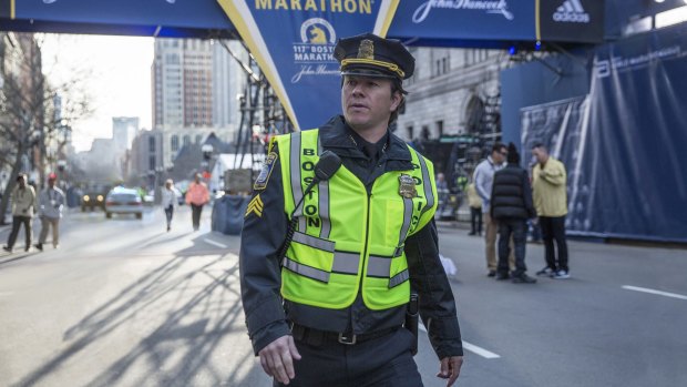 Mark Wahlberg is a Boston police sergeant in the film <i>Patriots Day</i>.