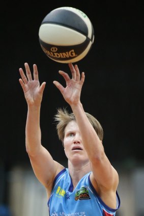 Canberra Capitals' Jess Bibby in action on Saturday night.  
