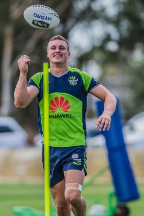 Jack Wighton at Canberra Raiders training on Tuesday.