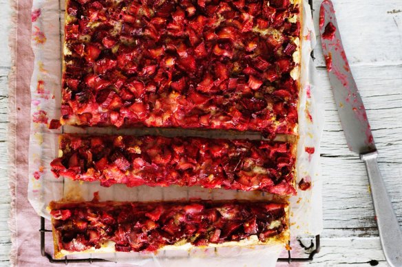 Helen Goh's rhubarb-and-custard-inspired bars.