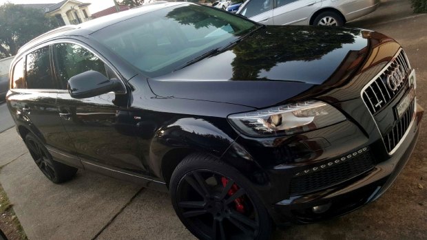 A photo of the black Audi Q7 police believe was linked to the murder of former bikie Adrian Buxton in May, 2016.