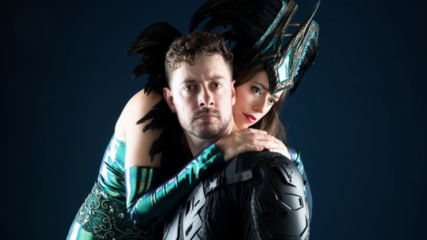 Richard Hilliar as Prince Hal and Amanda Maple-Brown as Lady Mortimer in <i>Superhal</i>.