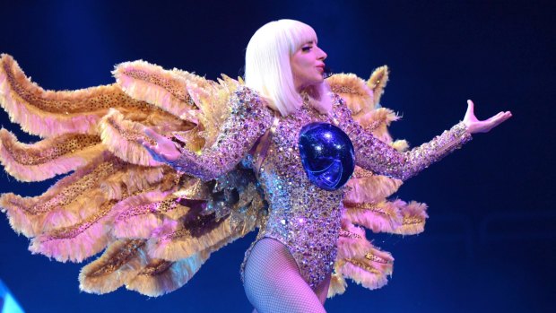 Glittering progress: Lady Gaga opted to showcase her underrated ARTPOP material.