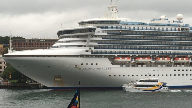 The Diamond Princess docked in Circular Quay on Thursday morning.