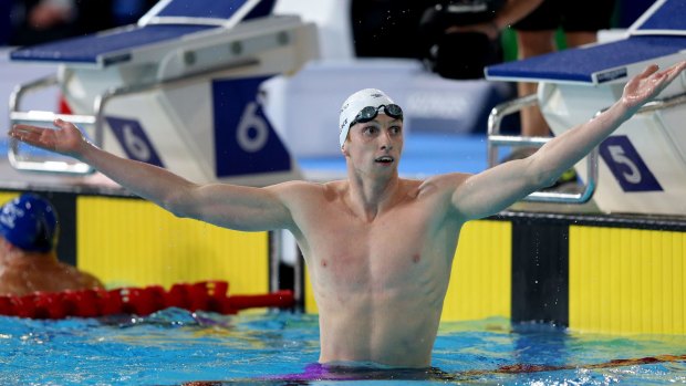 Shock win:Daniel Wallace of Scotland celebrates winning the gold medal.