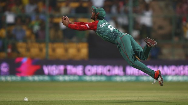 Mohammad Mithun of Bangladesh drops Shane Watson during the ICC World Twenty20 match.