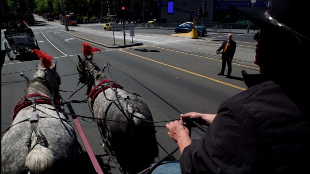 Lord Mayor Robert Doyle wants to move the horse and carriages out of Swanston St and further down St Kilda Rd.