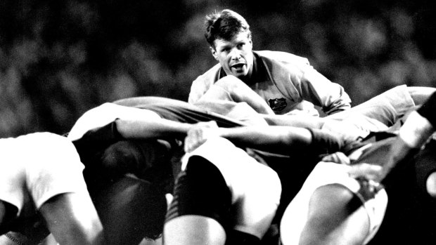 Nick Farr-Jones playing for the Wallabies against South Africa in 1993.