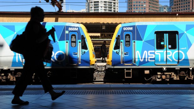 There are major train delays after someone trespassed on the tracks at Flinders Street.