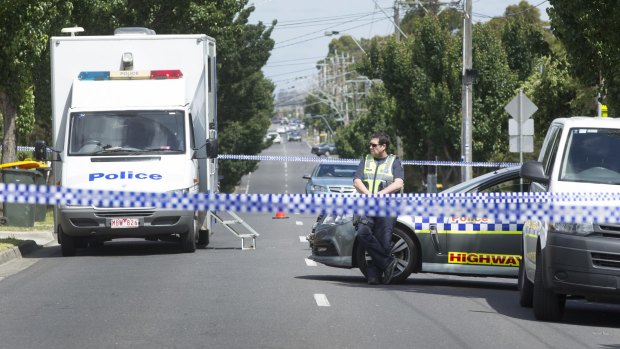 Police at the scene of the murder in Thomastown in 2015.
