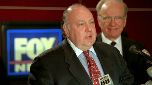 Ailes with Rupert Murdoch on 1996, when it was announced he would run the media mogul's new news channel.