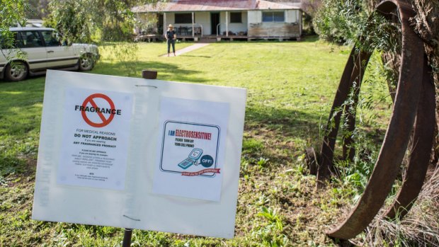 Signs outside Theo and Irma's home.