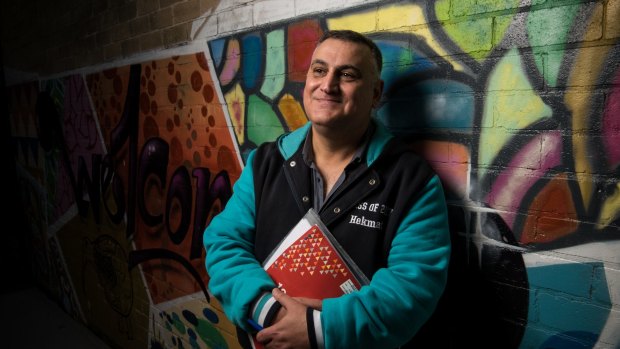 Hekmat Alqus Hanna, a 50-year-old refugee from Iraq, is doing his HSC this year. "I have to become a doctor again because in my previous life, I was only a doctor."