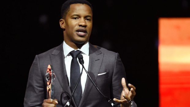 Nate Parker accepts the Breakthrough Director of the Year award at CinemaCon 2016.