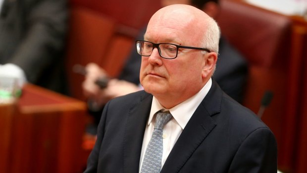 Attorney-General George Brandis has argued that people should be able to get a court to stop a story being published if they thought it might defame them.