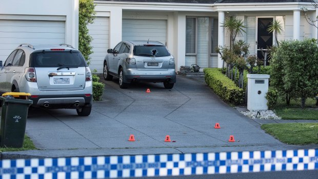 The scene of the drive-by shooting in Beacon Vista in Port Melbourne on October 14.