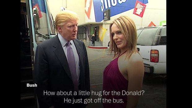 A clip from the 2005 video of Donald Trump on the set of <i>Days of Our Lives</i>, which emerged on Friday, with Arienne Zucker, a member of the soap's cast.