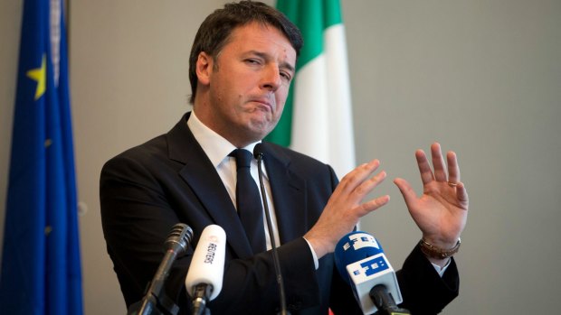 Former Italian PM and leader of the Democratic Party Matteo Renzi.