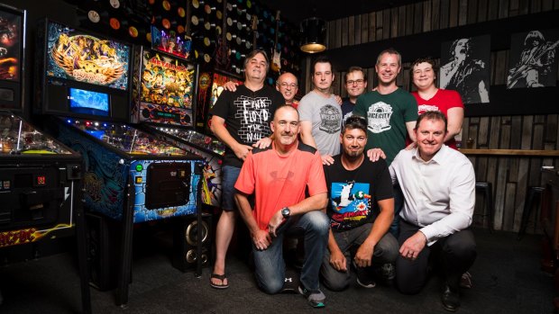 Canberra's Retro Gaming group Vice City Players. Members (Back Row) Steve Hyde, Andrew Zeylemaker, Sam McKeon, James Todd, Andrew Wellington, Natalie Holt, (Front Row) Andy Craig, Michael Jukic, and Paul Higginbotham. 