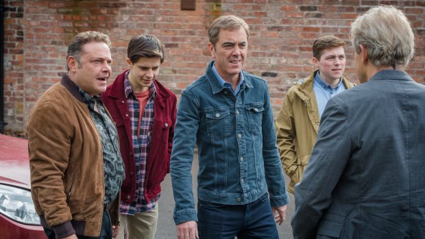 The boys are back: Pete Gifford (John Thomson) and Matthew Williams (Cel Spellman), Adam Williams (James Nesbitt), Adam Gifford (Jack Harper) and David Marsden (Robert Bathurst). 