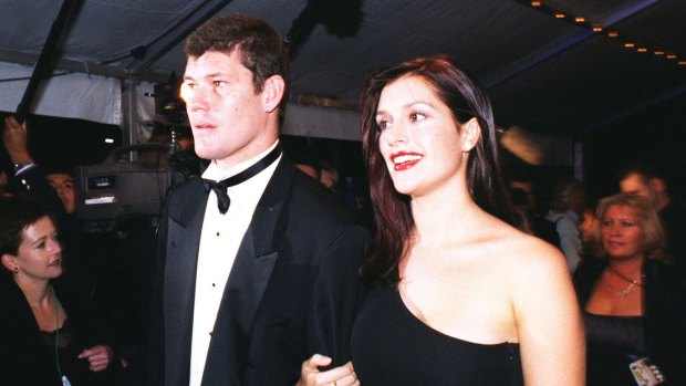 James Packer and Kate Fischer before their engagement ended abruptly in 1998.
