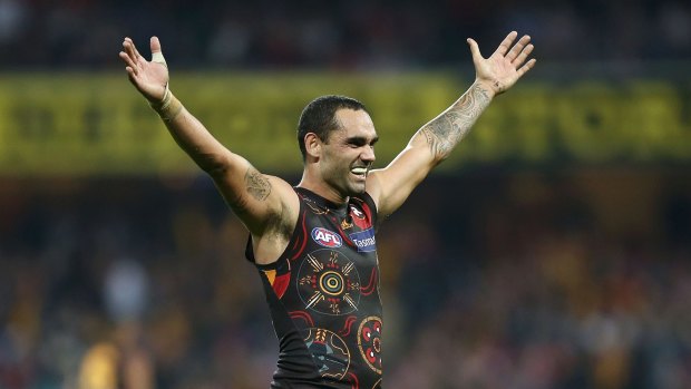 Shaun Burgoyne of the Hawks celebrates victory in the round 10 AFL match between the Sydney Swans and the Hawthorn Hawks.