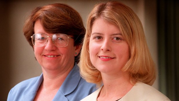 Democrat leader MEg Lees and deputy leader Natasha Stott Despoja in 1997.