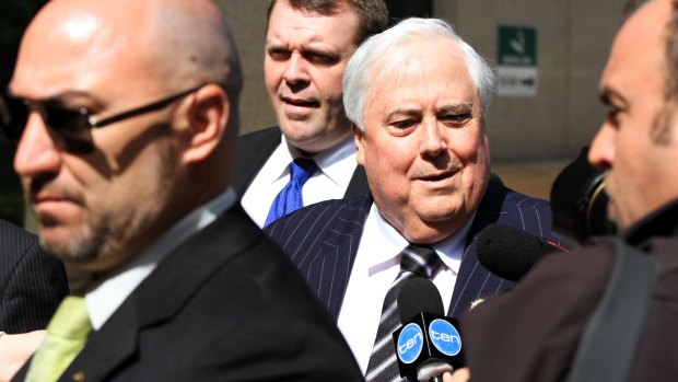 Clive Palmer arriving at the Federal Court in Brisbane in September.