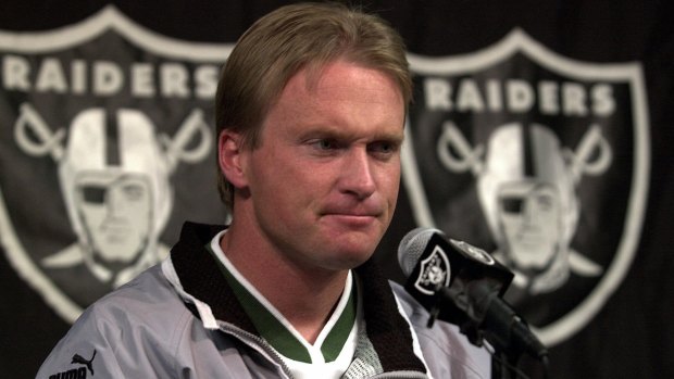 Jon Gruden during his first stint coaching the Raiders in 2001.