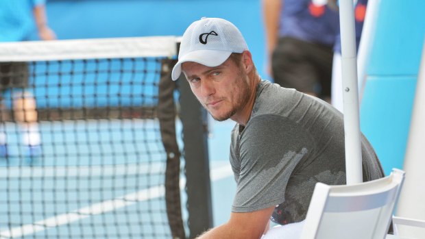 Lleyton Hewitt at his final tournament, the 2016 Australian Open.