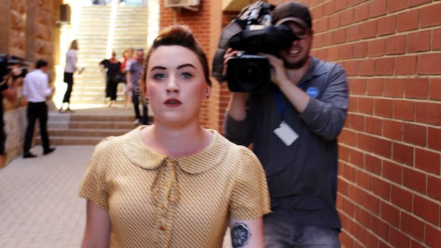 Surprise packet: Olivia Mead arrives at the West Australian Supreme Court in February; she had only recently been revealed as the daughter of late mining heir Michael Wright.