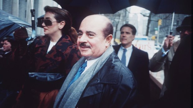 Adnan Khashoggi arrives at Manhattan Federal Court, New York in 1990.