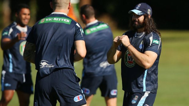 Shaping up: Aaron Woods, right, and David Klemmer prepare to take on the Maroons.