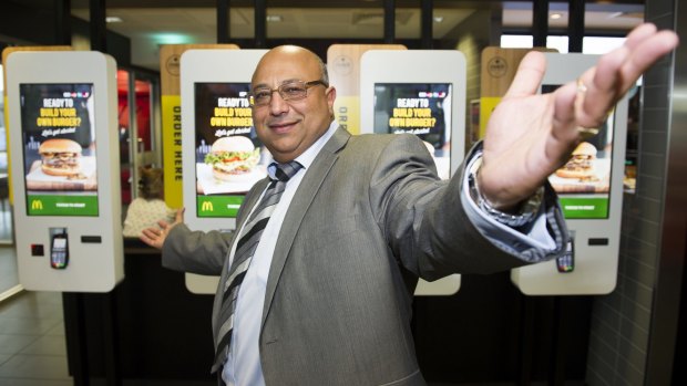 Hani Sidaros, owner of Gold Creek McDonald's, which is the first in the ACT to launch the Create Your Taste menu.