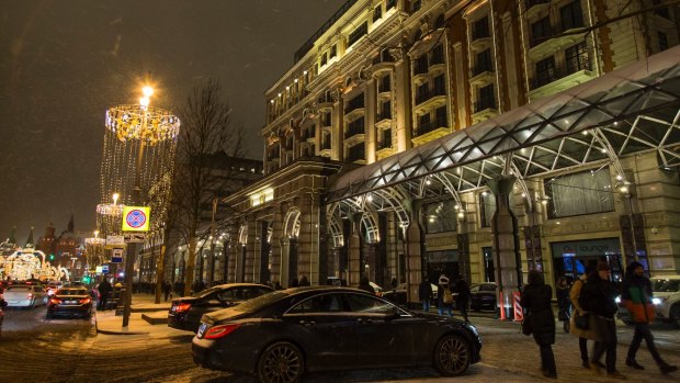 The Ritz-Carlton hotel in Moscow where Donald Trump stayed in 2013. Despite saying he wanted to build a Trump tower in Russia, Trump never completed a deal in the country's booming but volatile real estate market.