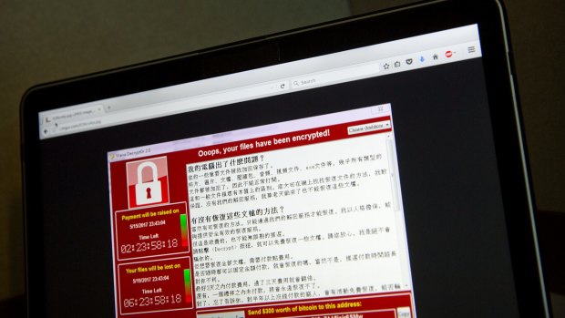 A screenshot of the warning screen from a purported ransomware attack, as captured by a computer user in Taiwan.