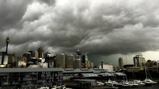 Storm clouds over Sydney.