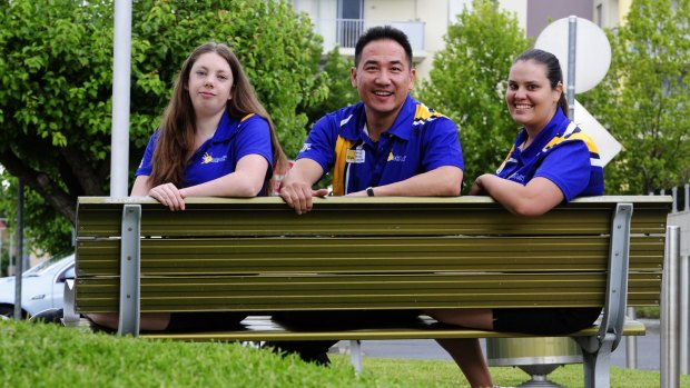 Competing in the 2016 Australian Deaf Games held in Adelaide are: Sarah Ashleigh,16, of Farrer (netball and athletics), Michael Louey,47, of Casey (table tennis) and Chloe Nash,29, of Conder (netball and touch football).