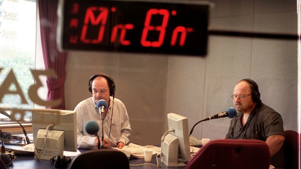 John Burns and Ross Stevenson at work on 3AW.