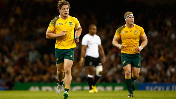 Dynamic duo: Michael Hooper and David Pocock played strongly for Australia against Fiji at Millennium Stadium in Cardiff.