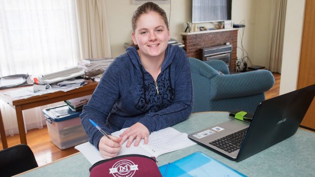 Maddy Barnewall uses banking and budgeting apps to help keep track of her money. Photo: Paul Jeffers