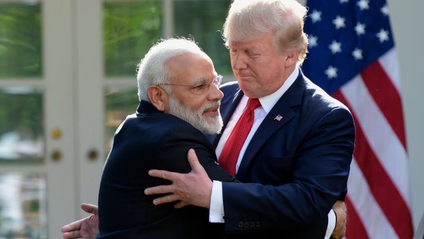 Riding high: Indian Prime Minister Narendra Modi with US President Donald Trump at the White House in June.