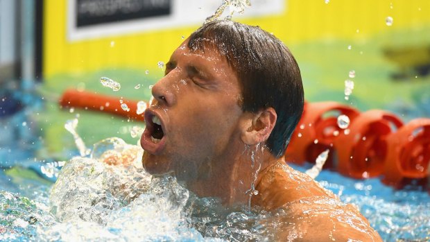 Grant Hackett after racing in the men's 200-metre freestyle on day two of the 2016 Australian Swimming Championships.