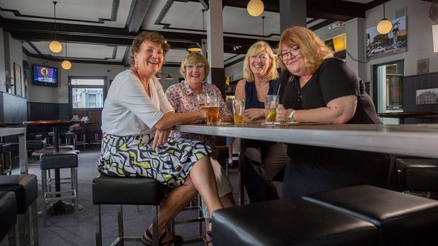 The Alice Campions at their local pub in Enmore. From left: Jane St Vincent Welch, Denise Tart, Jane Richards and Jenny Crocker.